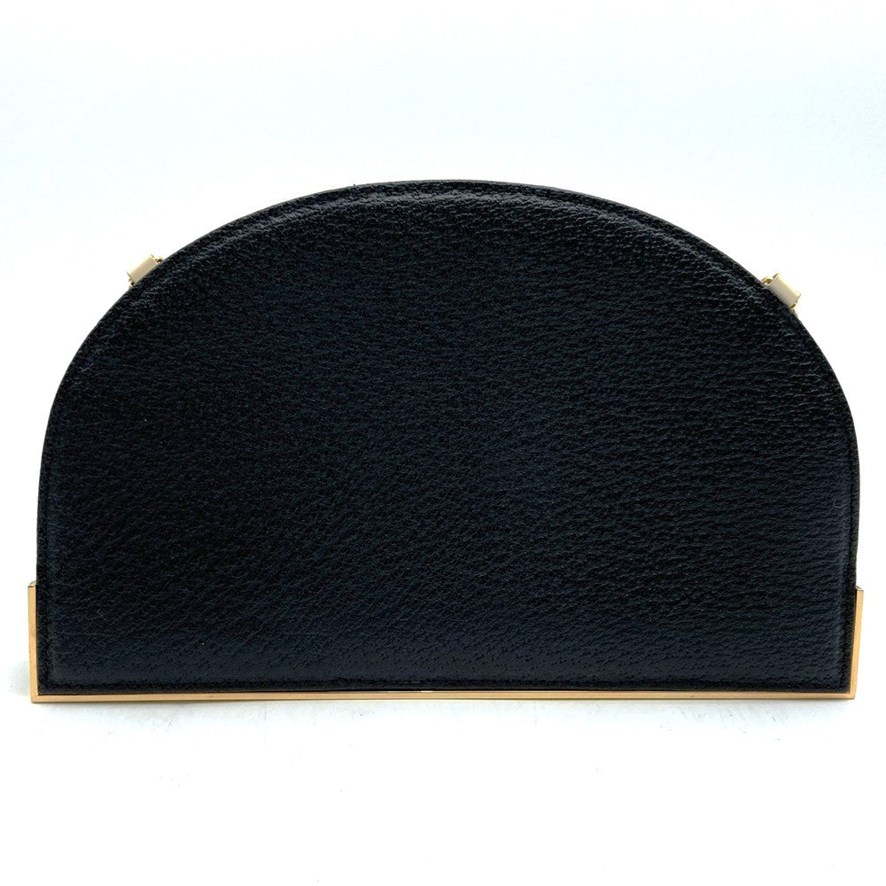 Fendi 2321 26814 Half Moon Mini Chain Crossbody/Shoulder Bag Leather Black/White Pre-owned