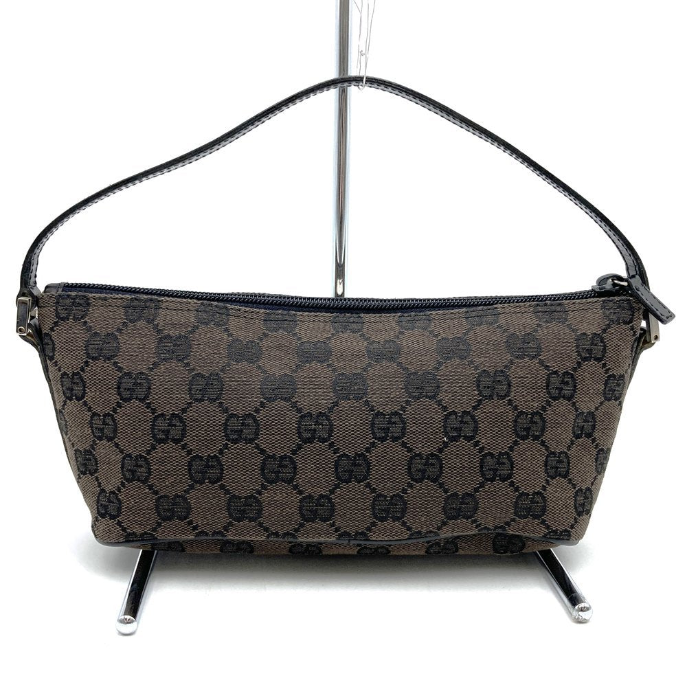 Gucci 002058 Pouch Accessory Pouch GG Canvas Brown/Black PRE-OWNED