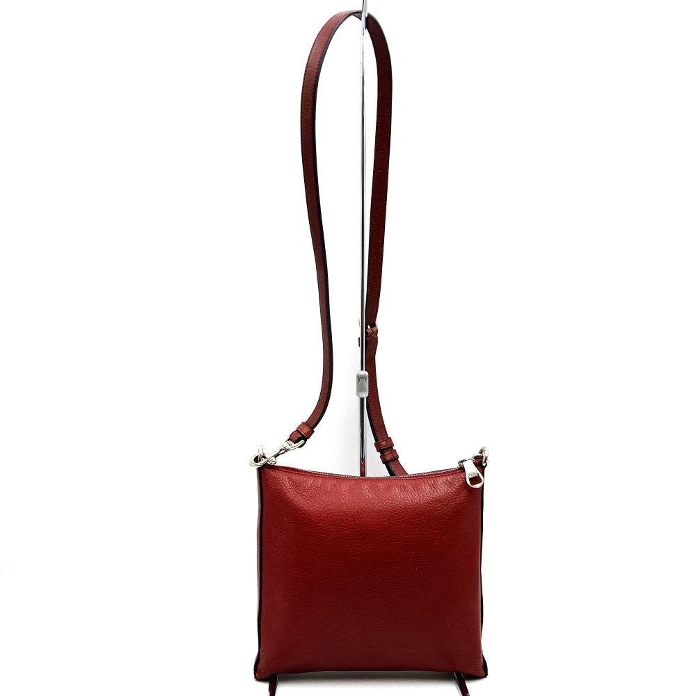 LOEWE Slim Shoulder Bag Heritage Leather Red 061005 PRE-OWNED