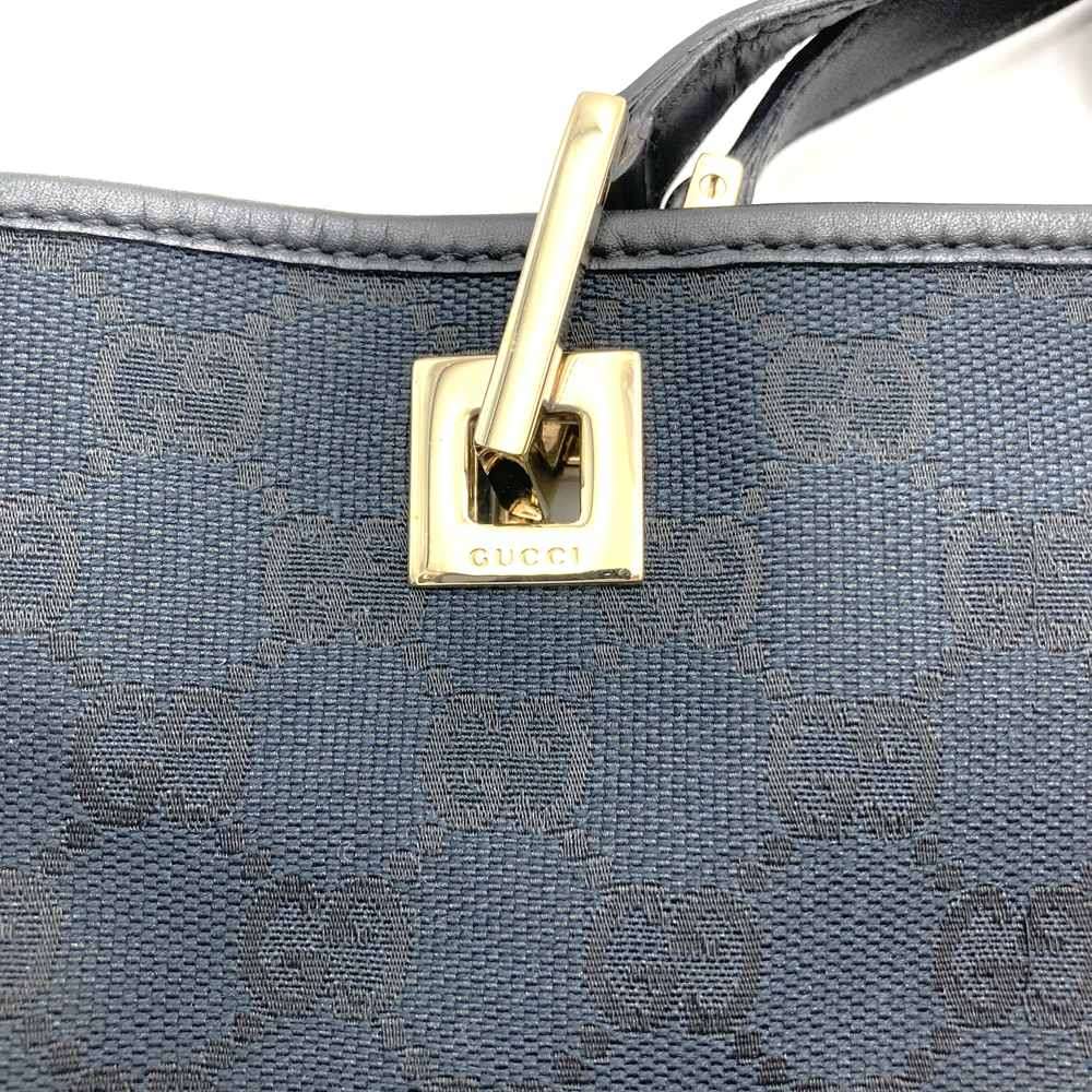 Gucci 002 1099 Small Tote Bag in Black GG Canvas/Leather, High-End Brand PRE-OWNED
