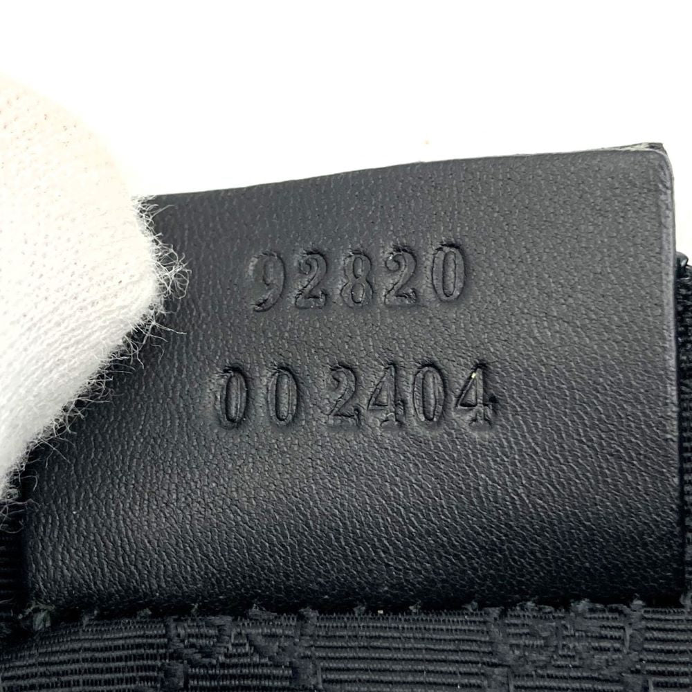 Gucci 92820 Pouch Handbag Black Canvas Sherry Line Brand Name PRE-OWNED