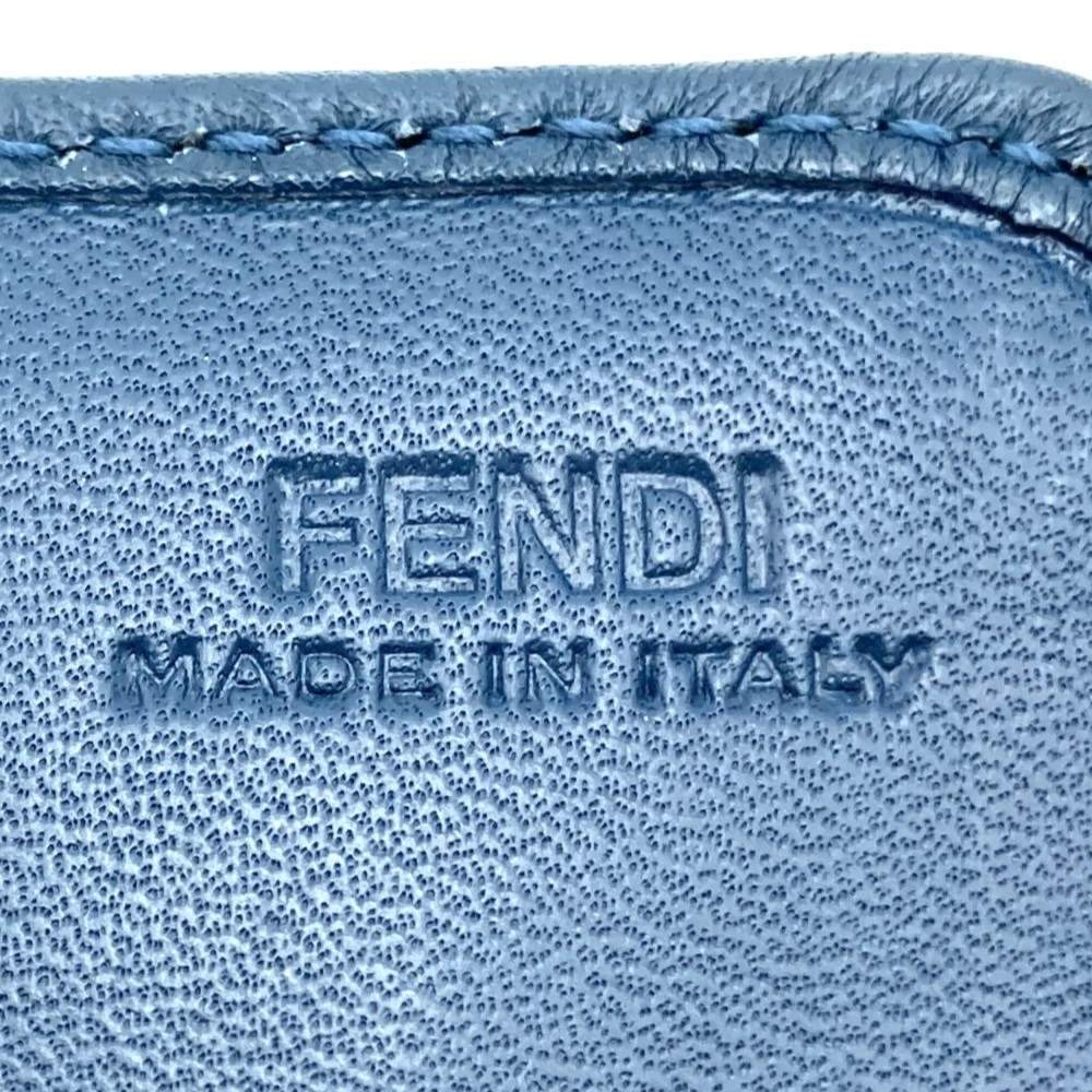 Fendi long wallet in pecan print canvas and leather, brown and blue, 8M0298 PRE-OWNED