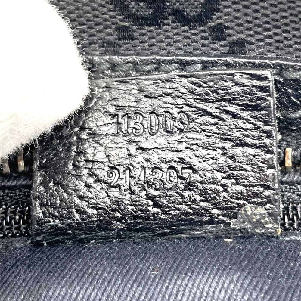 Gucci 113009 Handbag Black GG Canvas/Leather Luxury Brand PRE-OWNED