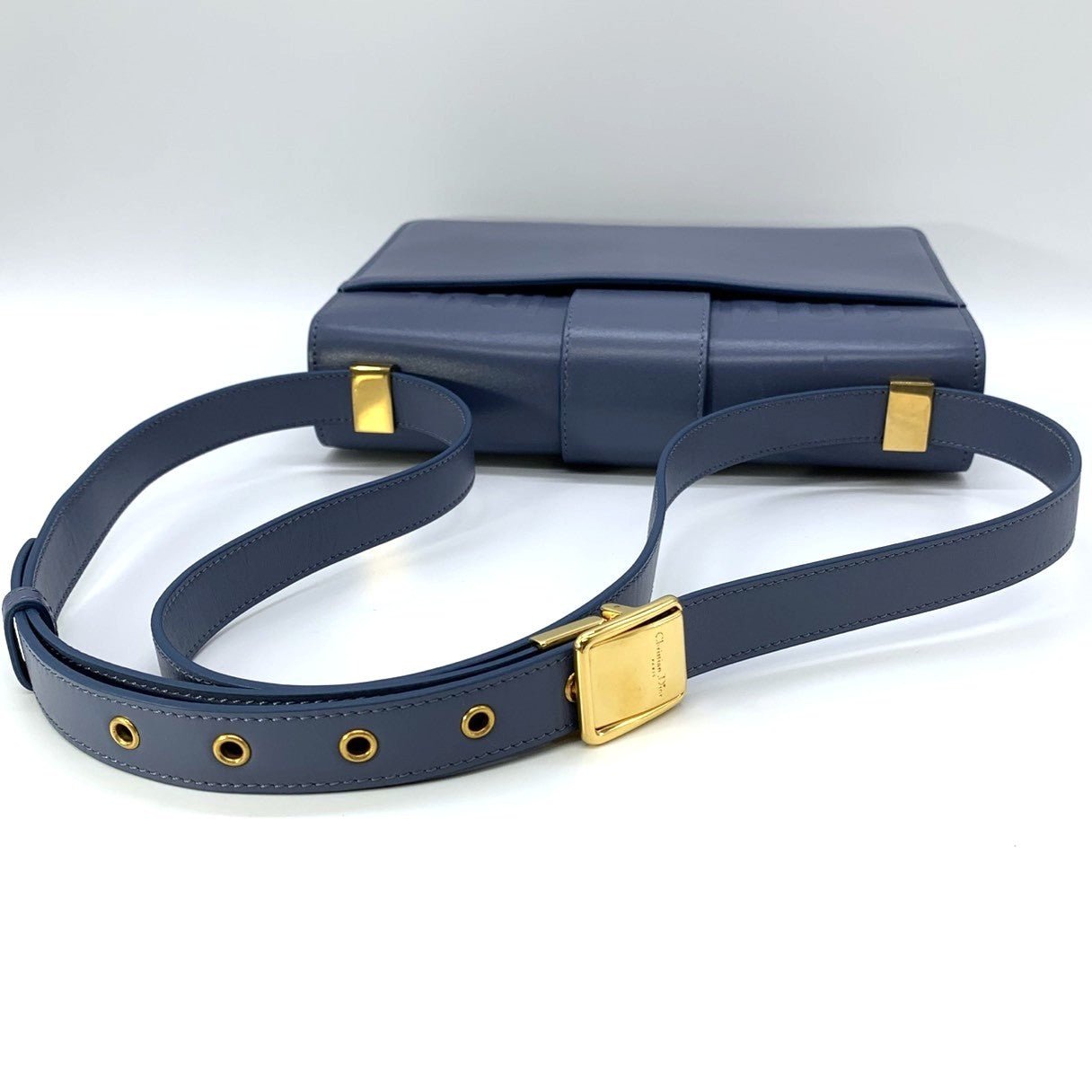 Christian Dior 30 Montaigne Crossbody Shoulder Bag Leather Blue Pre-owned