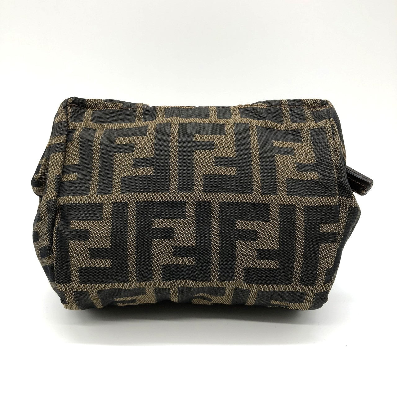 Fendi  Zucca 2241-26539-098 Pouch Khaki/Brown Nylon/Leather PRE-OWNED