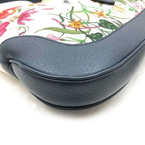 [CLEARANCE]Gucci New Jackie Flora 550152 Shoulder Bag, One-Handle Canvas, Navy, Floral Print PRE-OWNED