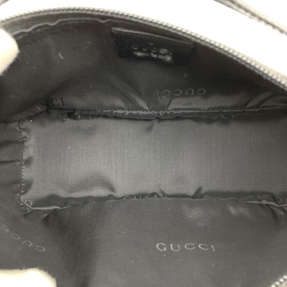 Gucci 039 1103 Handbag Accessory Pouch Black GG Canvas Brand High-End Brand PRE-OWNED
