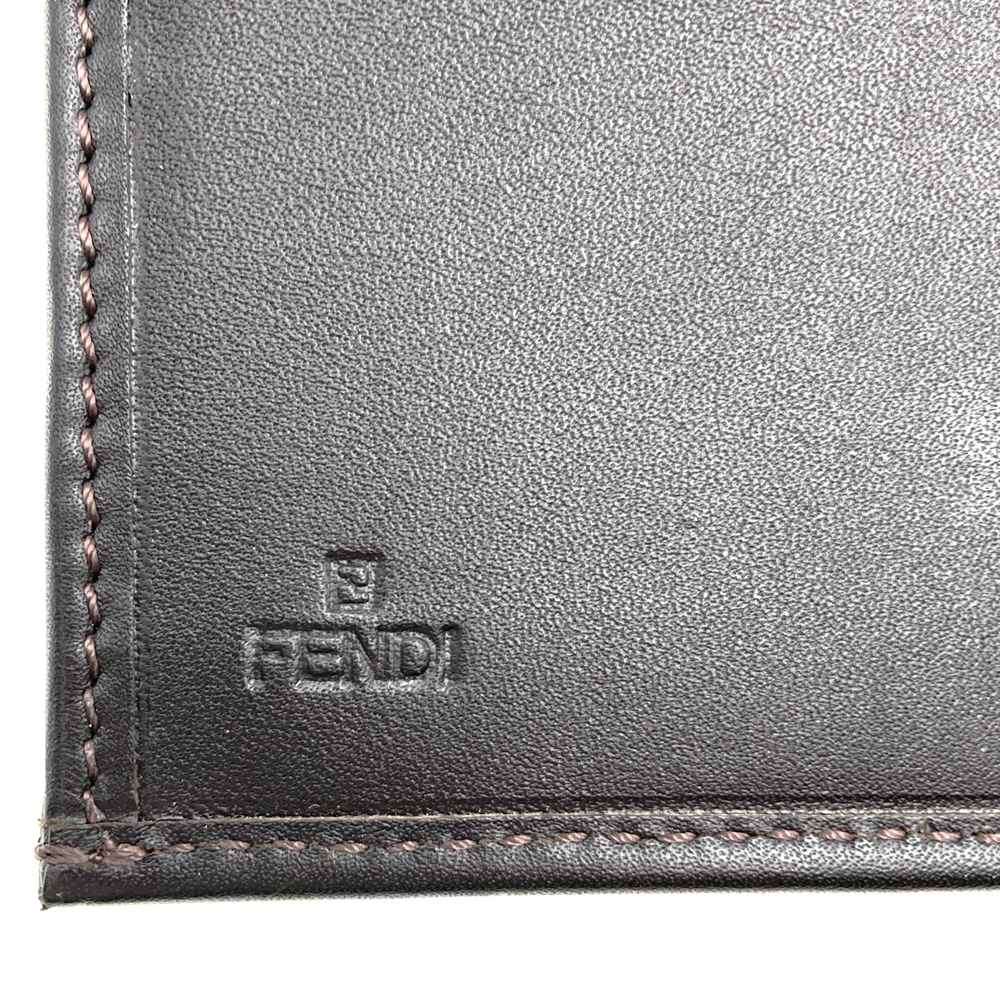 Fendi 8M0032 Zucchino Long Wallet Canvas Dark Brown Pre-owned