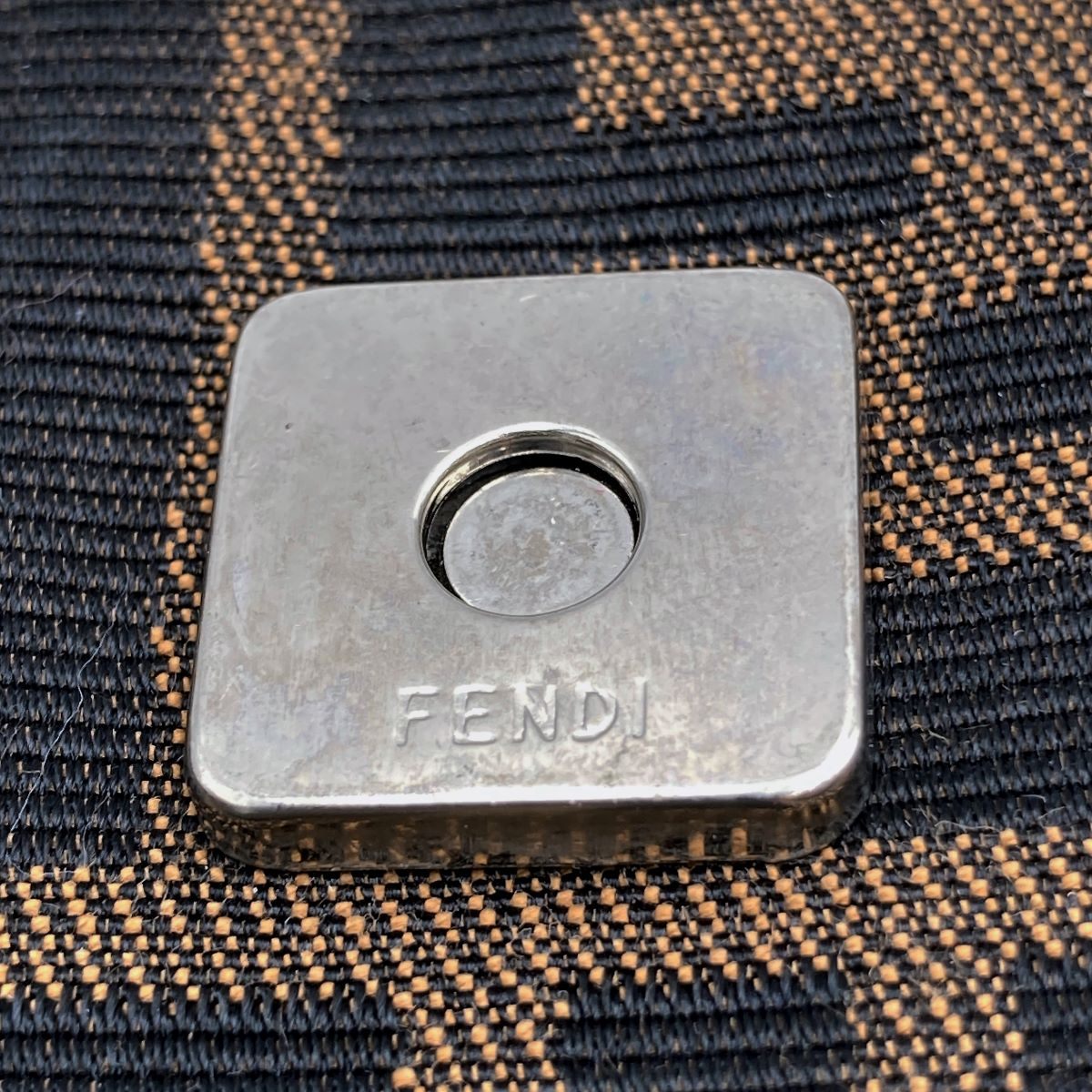[CLEARANCE]Fendi Zucca Mini Mamma Bucket Mini Croissant Mini Handbag Pouch Nylon Brown PRE-OWNED