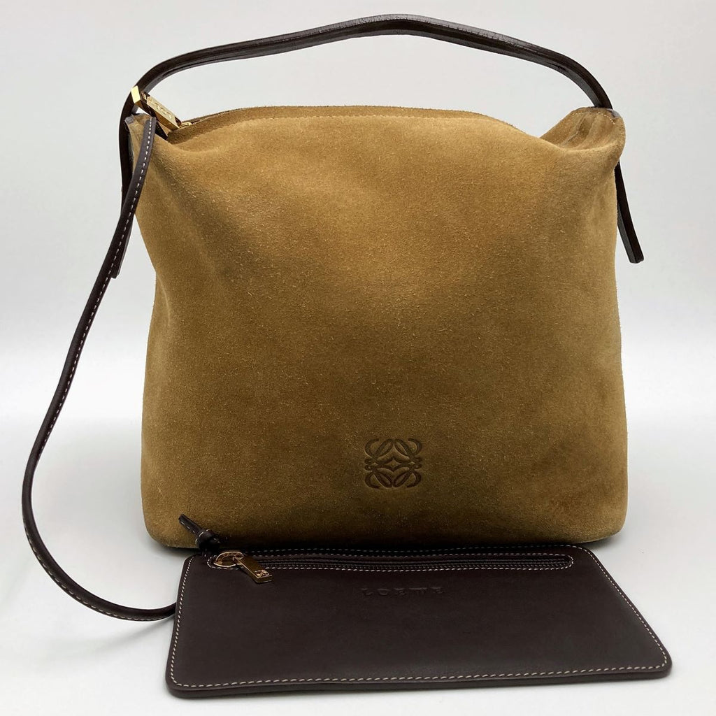 Loewe Handbag Suede Beige Pre-owned