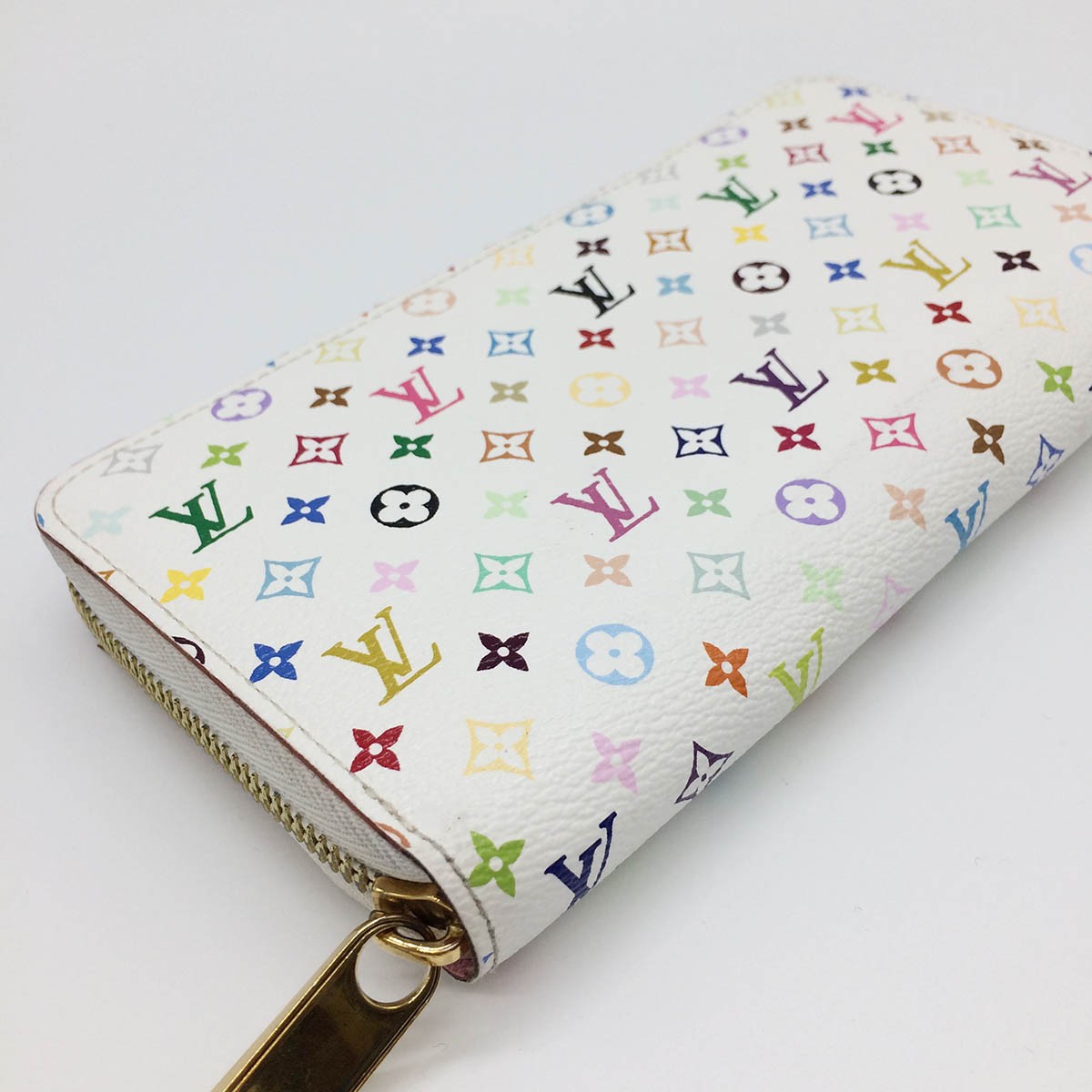 [CLEARANCE]Louis Vuitton M60241 Zippy Wallet Rich Monogram Multicolor White PRE-OWNED