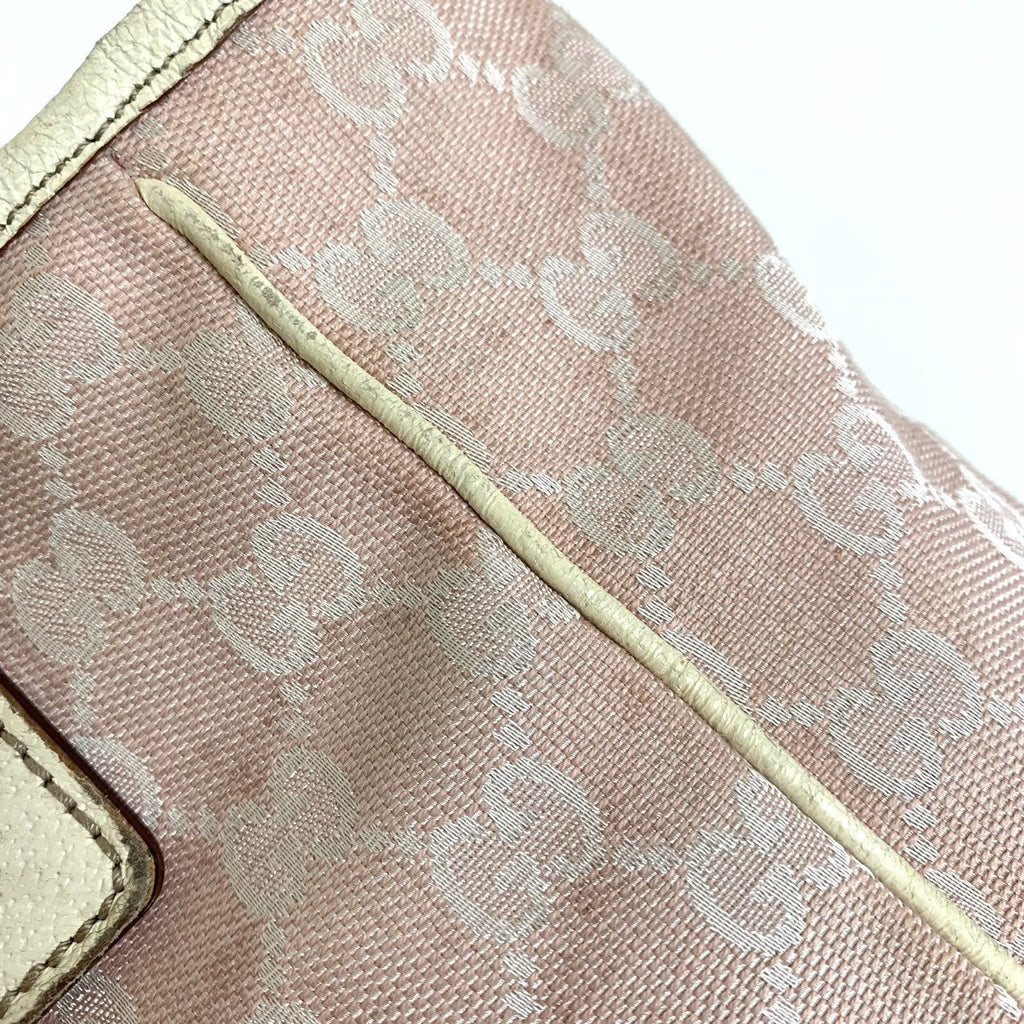 Gucci 145810 Sherry Line Tote Bag GG Canvas Pink Pre-owned