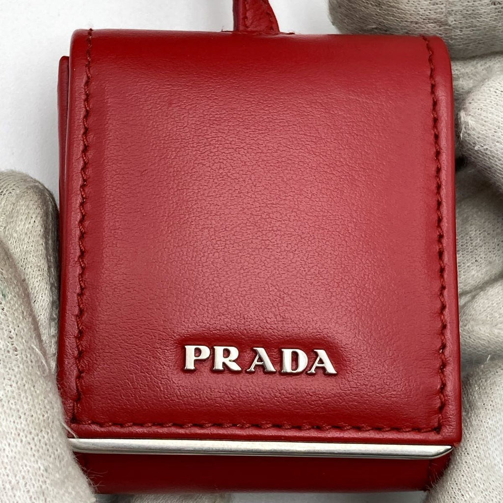 [CLEARANCE]Prada Diagram Chain Shoulder Bag in Red Leather with Mini Pouch (Mirror) PRE-OWNED