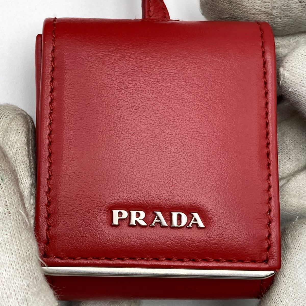 [CLEARANCE]Prada Diagram Chain Shoulder Bag in Red Leather with Mini Pouch (Mirror) PRE-OWNED