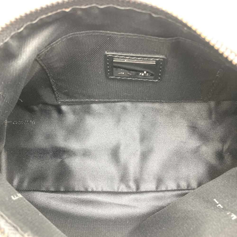 Fendi 8BR249 Zucchino Accessory Pouch Mini Bag in Canvas and Leather, Black PRE-OWNED