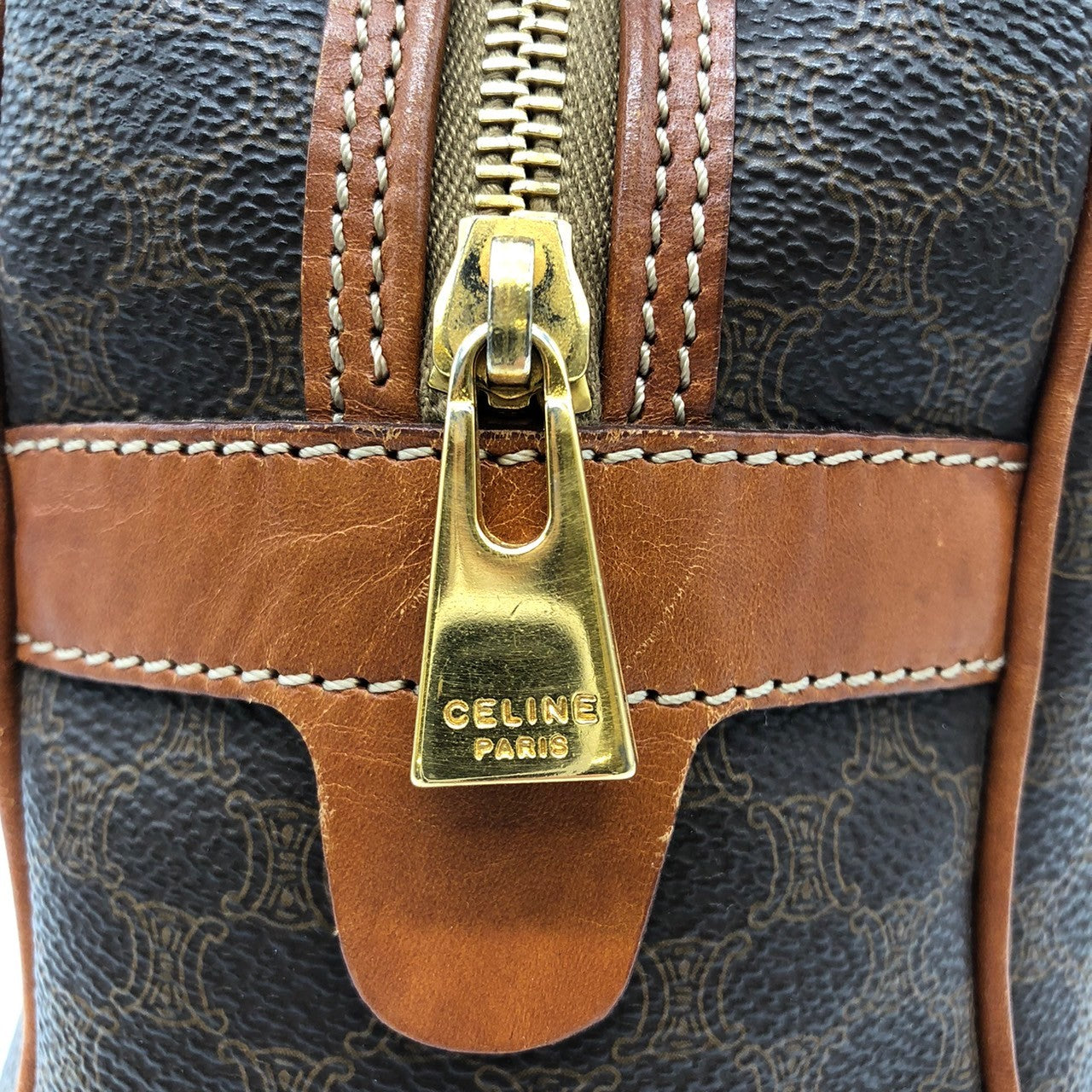 Celine MC96 Macadam Handbag in Brown PVC and Leather PRE-OWNED