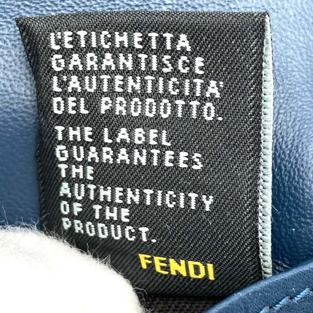 Fendi long wallet in pecan print canvas and leather, brown and blue, 8M0298 PRE-OWNED
