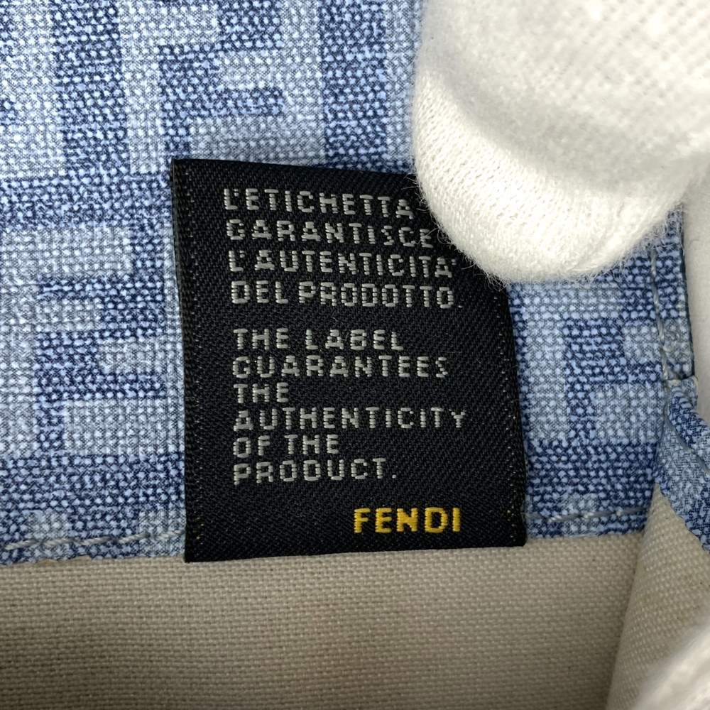 Fendi Zucchino Bifold Compact Wallet in Light Blue with PVC and Silver Hardware, Box Included PRE-OWNED
