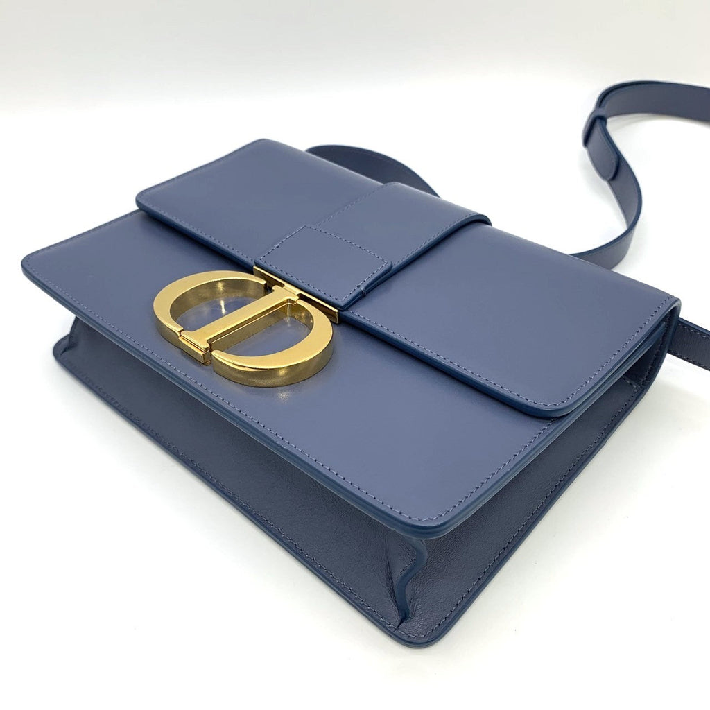 Christian Dior 30 Montaigne Crossbody Shoulder Bag Leather Blue Pre-owned