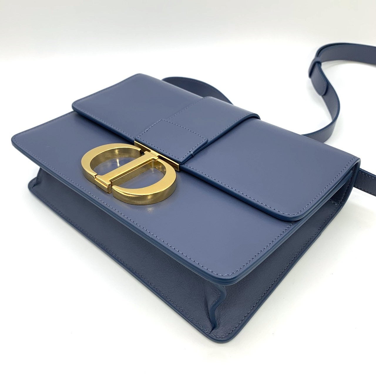 Christian Dior 30 Montaigne Crossbody Shoulder Bag Leather Blue Pre-owned