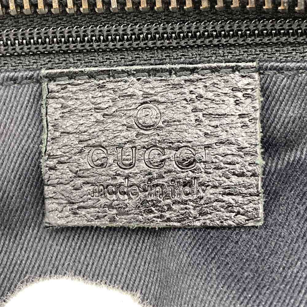 Gucci 113009 Handbag Black GG Canvas/Leather Luxury Brand PRE-OWNED