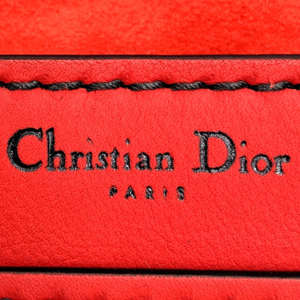 Dior J'Adore chain shoulder bag in red/black leather. Maria Grazia Chiuri PRE-OWNED