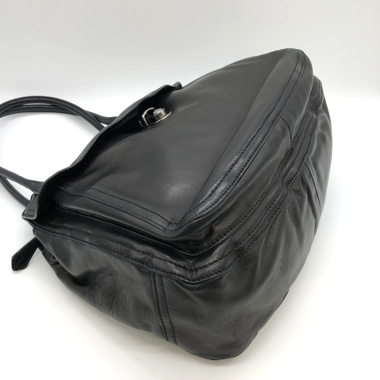 Prada handbag shoulder bag black leather PRE-OWNED