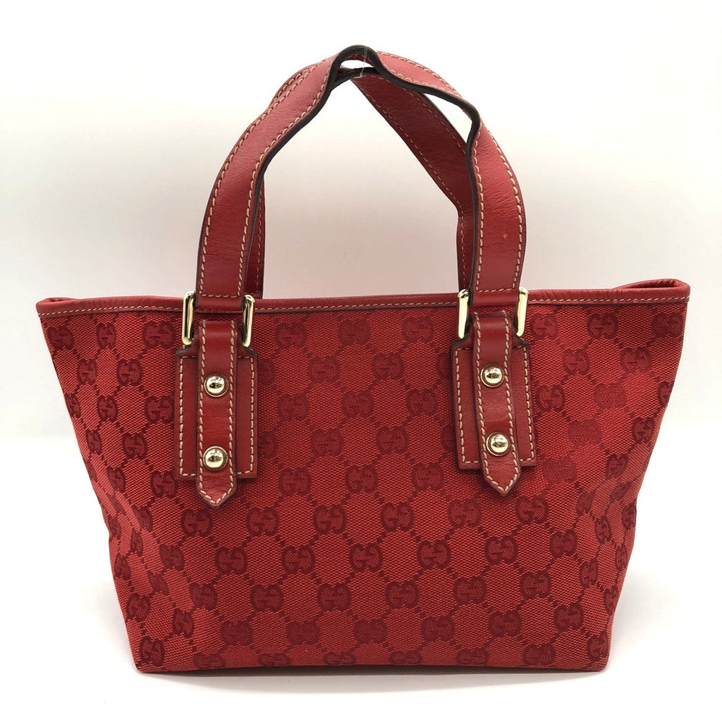 Gucci 257249 Handbag Mini Bag Small Red GG Canvas/Leather PRE-OWNED