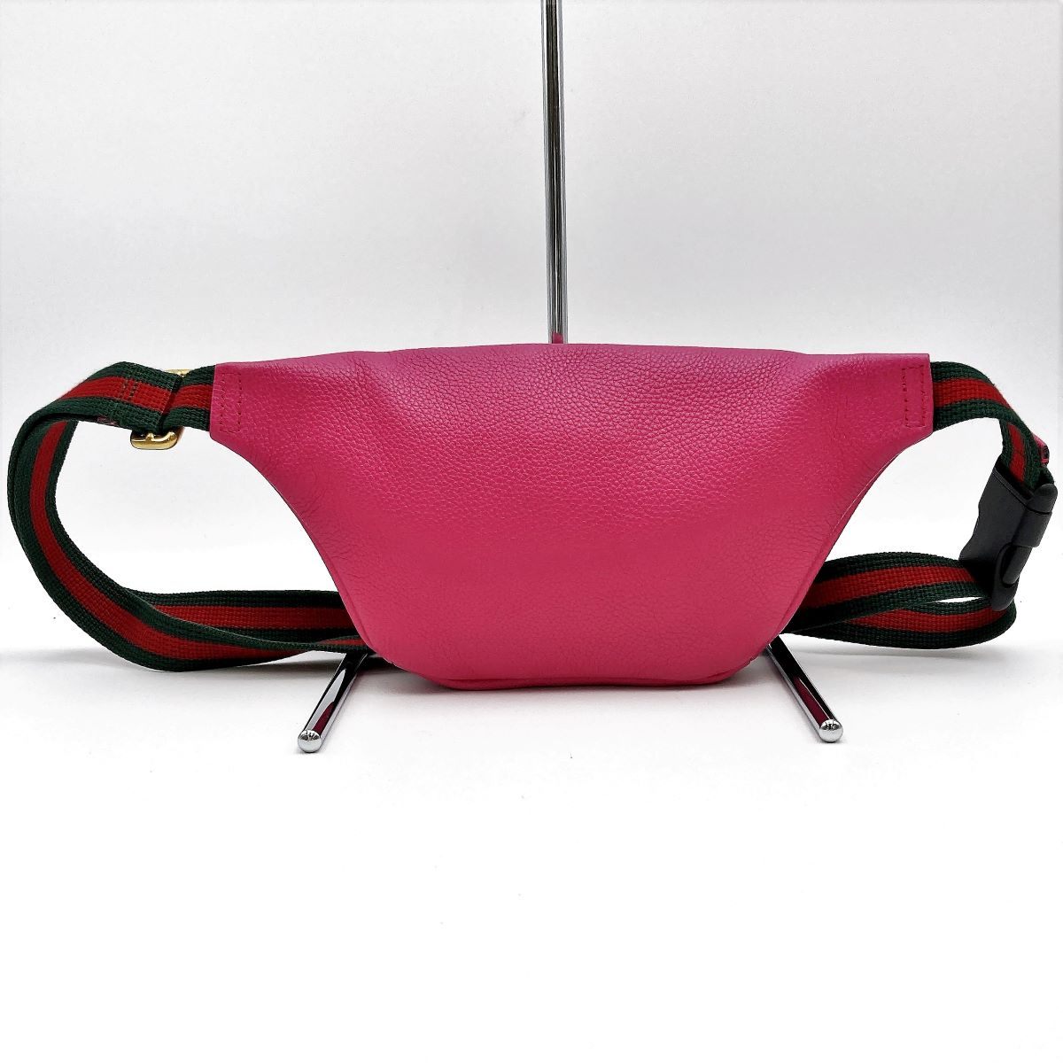 [CLEARANCE]Gucci 527792 Waist Bag, Small Waist Pouch, Logo Print Leather, Pink and Green PRE-OWNED