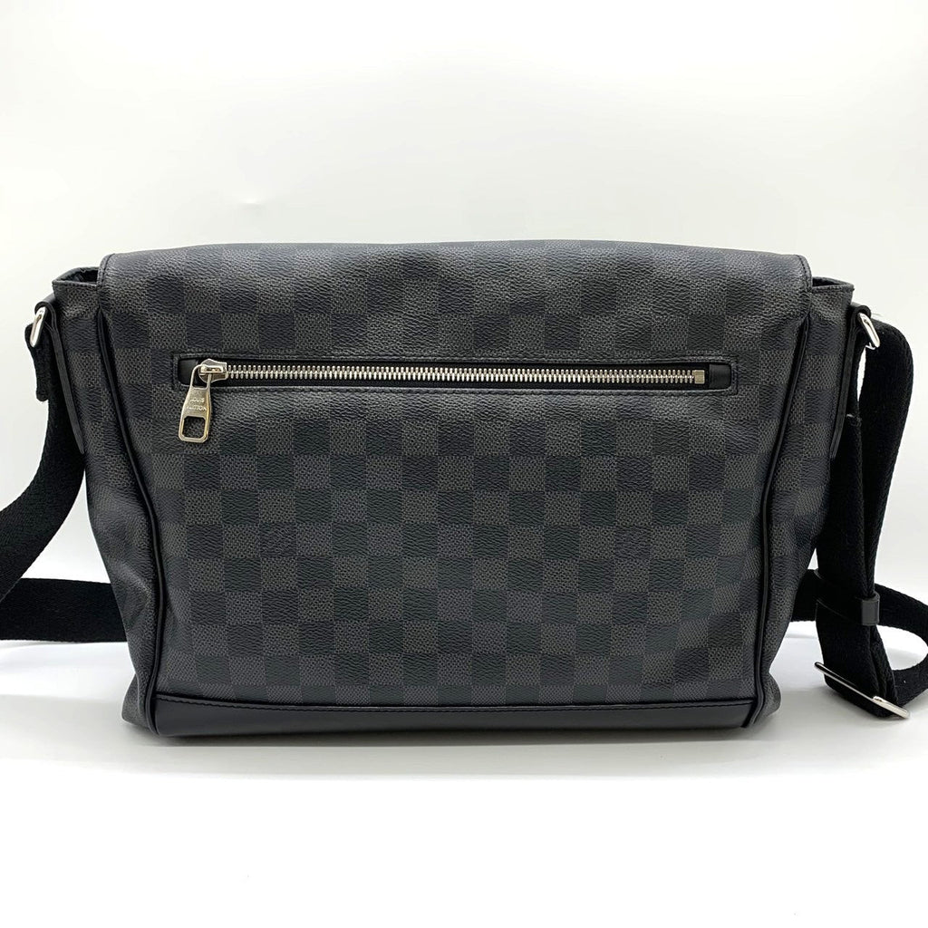Louis Vuitton N41458 Messenger MM Crossbody Shoulder Bag Damier Graphite PVC/Leather Black Pre-owned