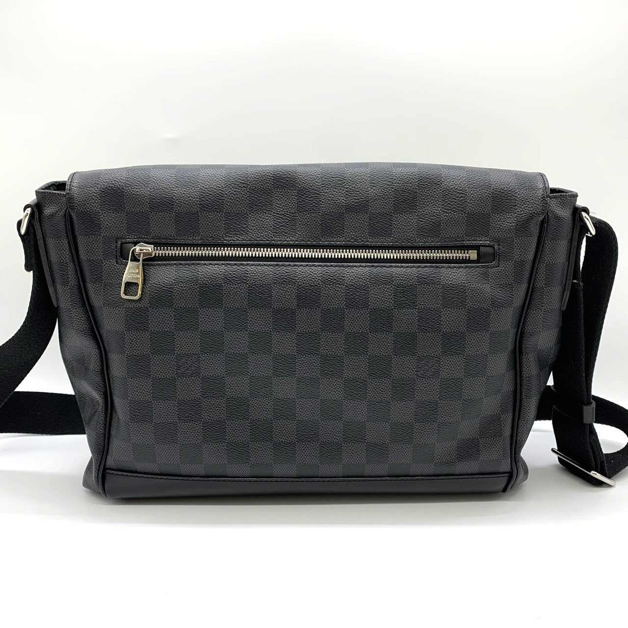 Louis Vuitton N41458 Messenger MM Crossbody Shoulder Bag Damier Graphite PVC/Leather Black Pre-owned