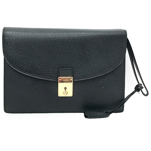 Gucci 018/122 Second Bag/Business Bag/Clutch Bag Leather Black Pre-owned