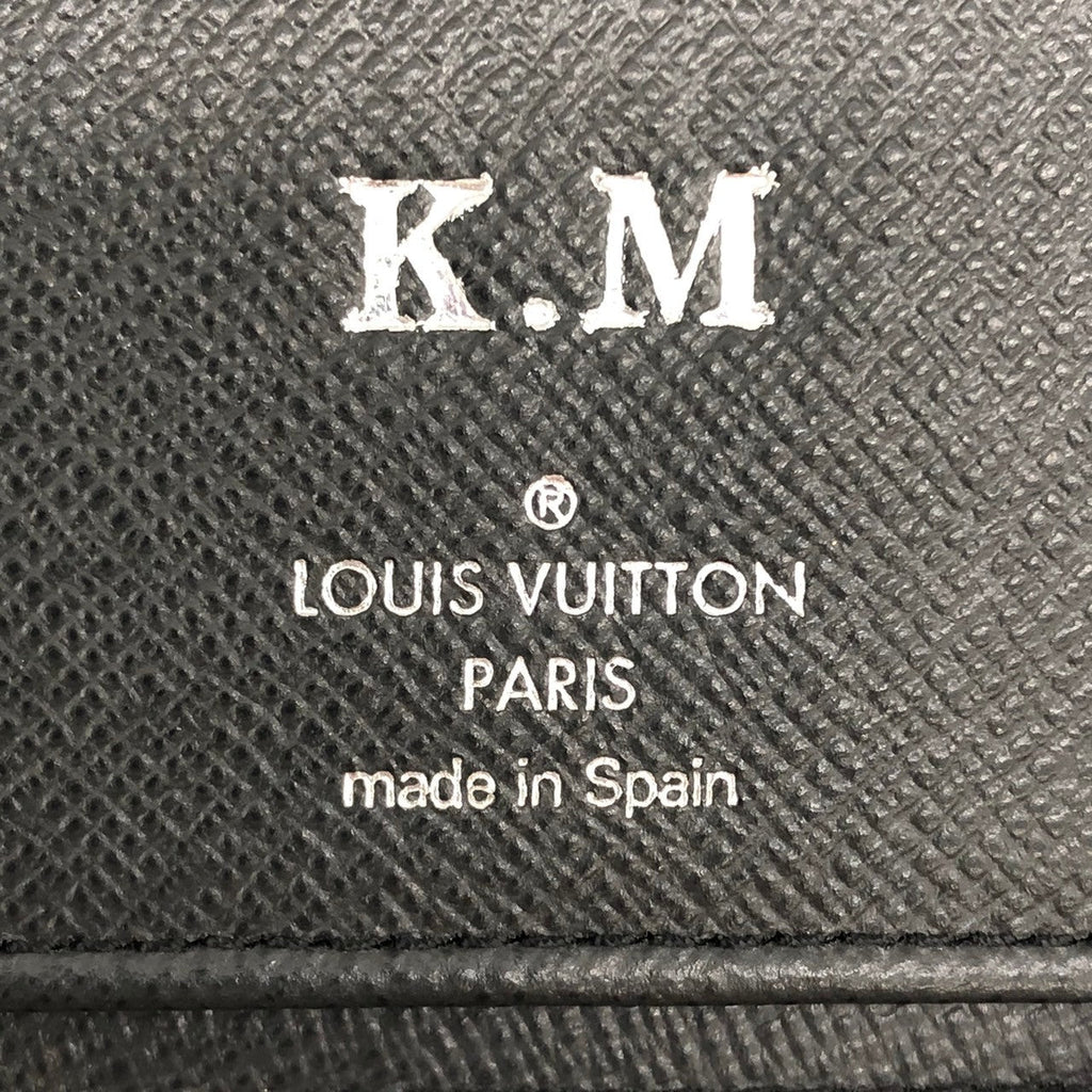 Louis Vuitton M30510 Zippy Vertical Long Wallet Taiga Leather Black Pre-owned