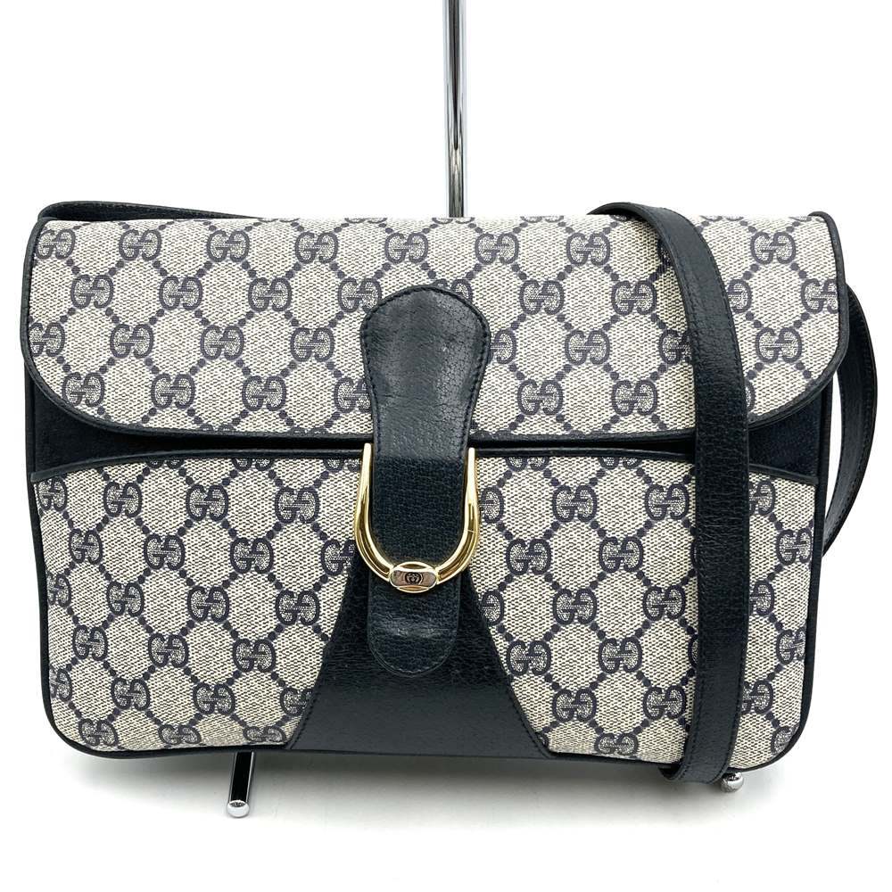 Gucci 904 02 025 GG Supreme Crossbody Shoulder Bag Canvas Navy Pre-owned