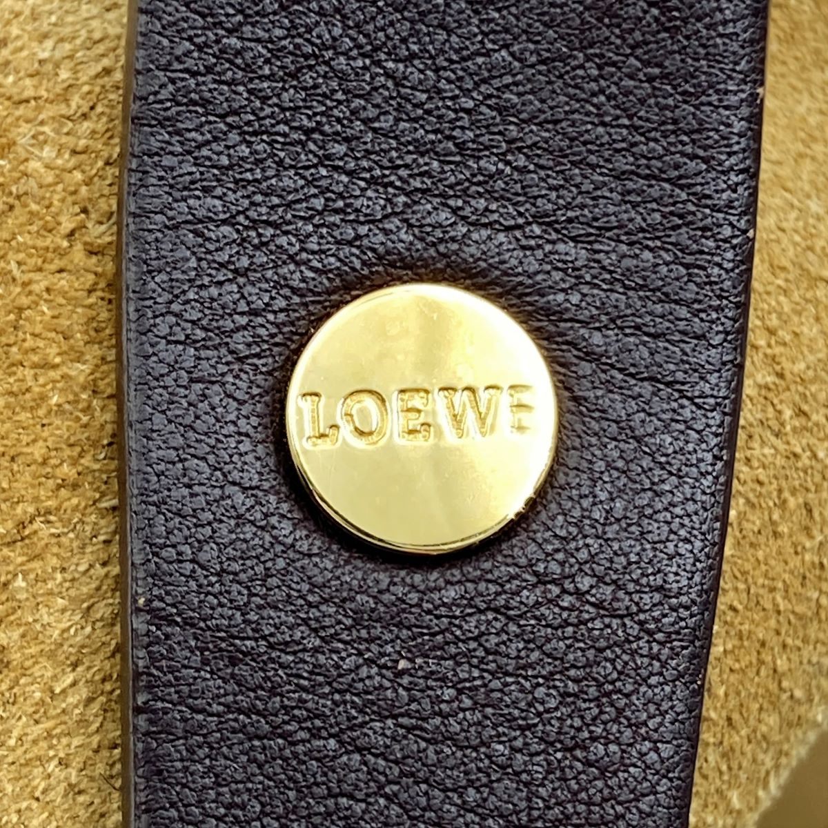Loewe Handbag Suede Beige Pre-owned
