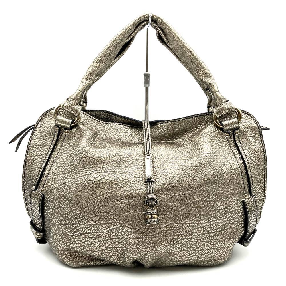 Celine Bittersweet Handbag in Silver Metallic Leather (160663) PRE-OWNED