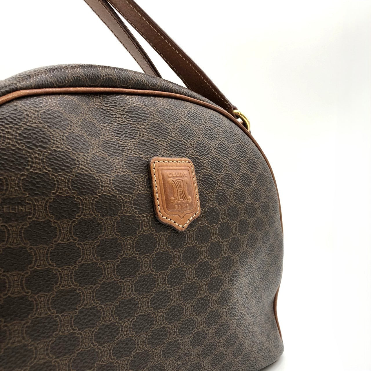 Celine MC96 Macadam Handbag in Brown PVC and Leather PRE-OWNED
