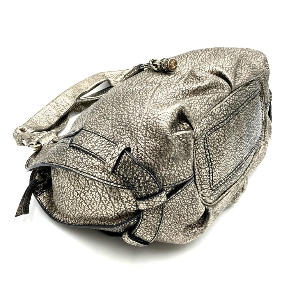 Celine Bittersweet Handbag in Silver Metallic Leather (160663) PRE-OWNED