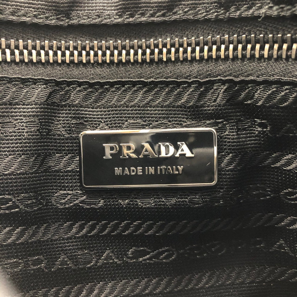 Prada handbag shoulder bag black leather PRE-OWNED