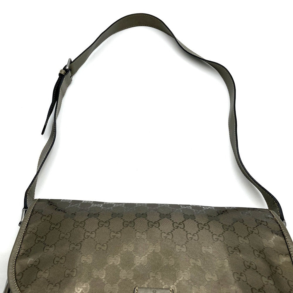 Gucci 201732 GG Imprime Crossbody Shoulder Bag PVC Brown Metallic Pre-owned