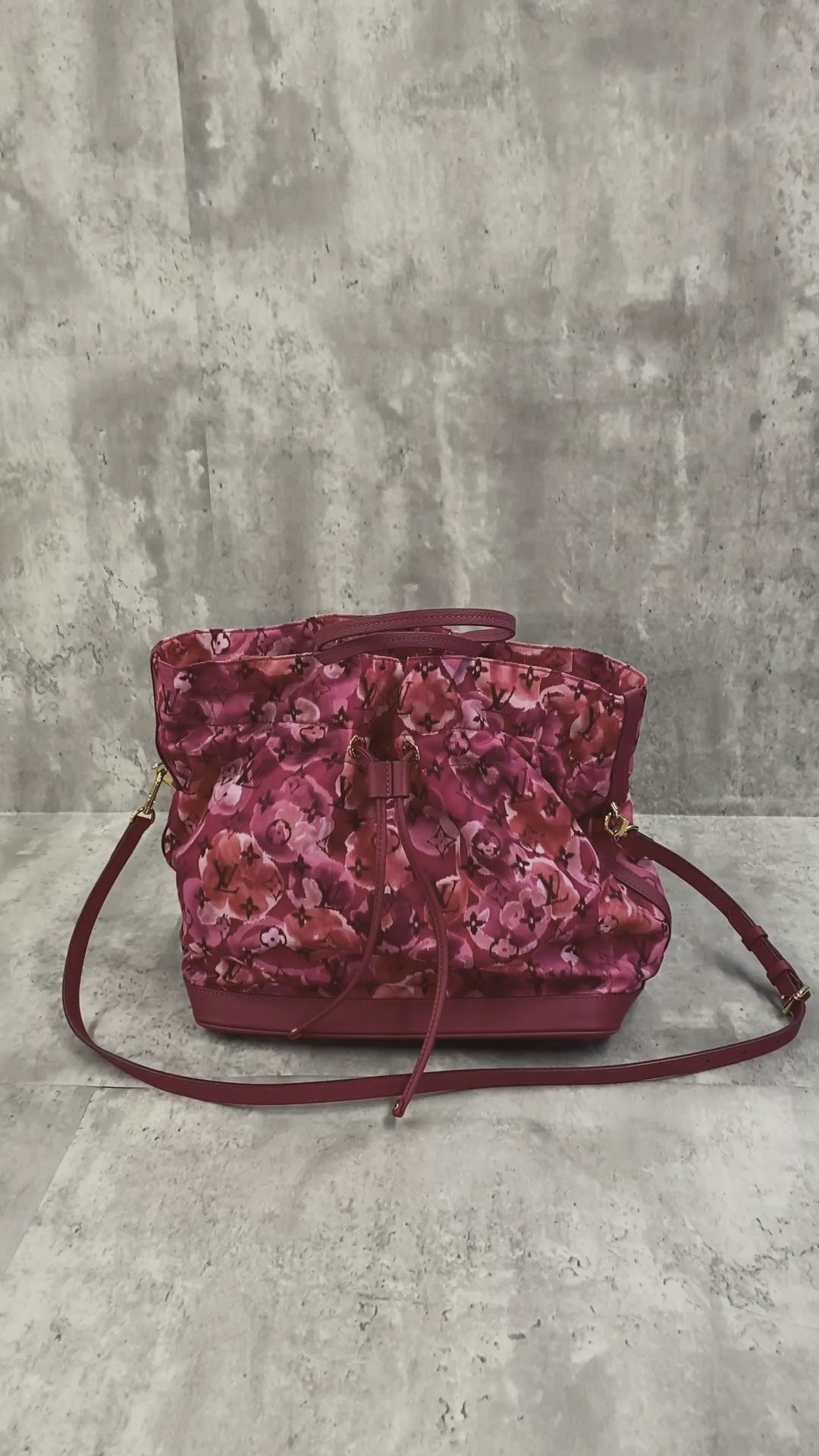 Louis Vuitton M94313 Noefull MM 2-Way Shoulder Bag/Tote Bag Ikat Nylon Canvas Violet/Pink Pre-owned