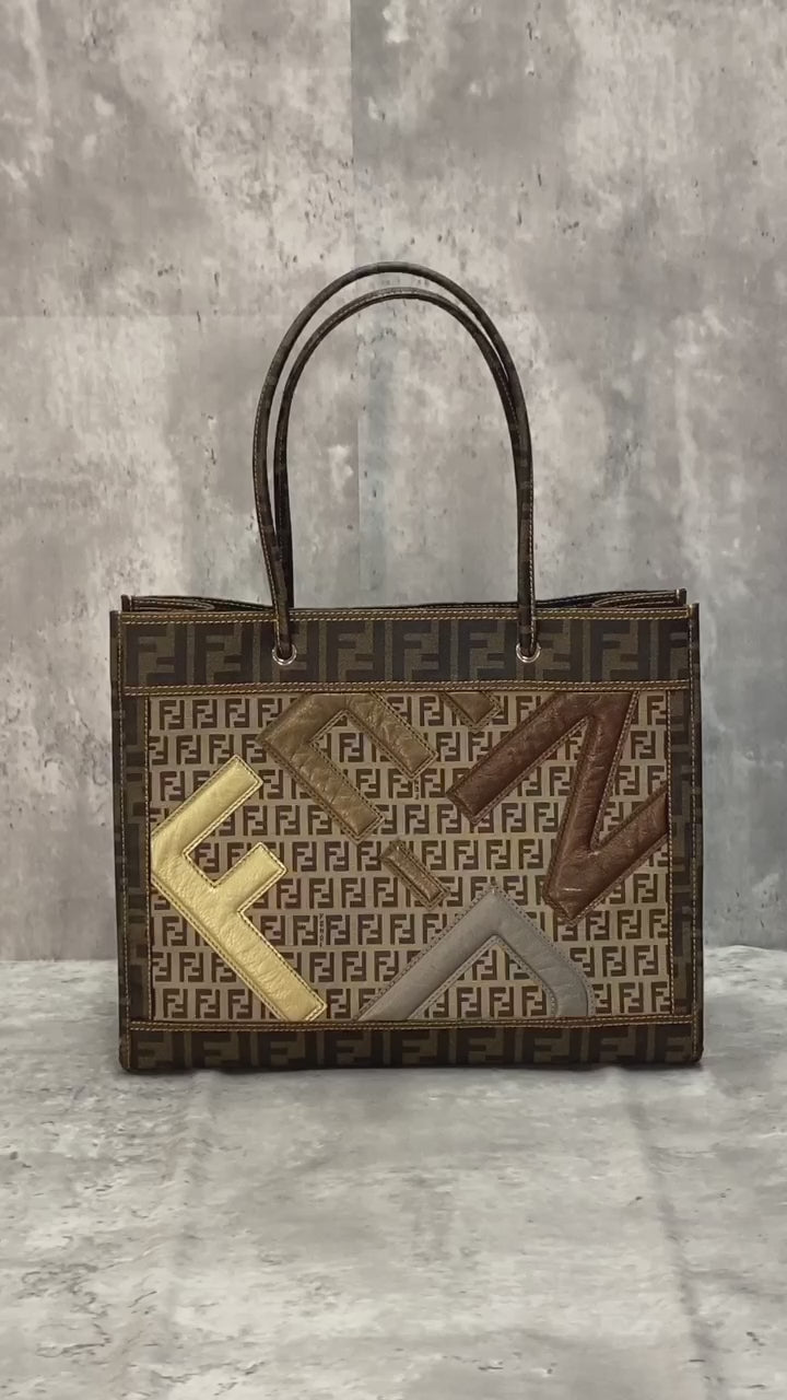 Fendi 2384/8B183 Zucca x Zucchino Tote Bag Brown/Beige Pre-owned