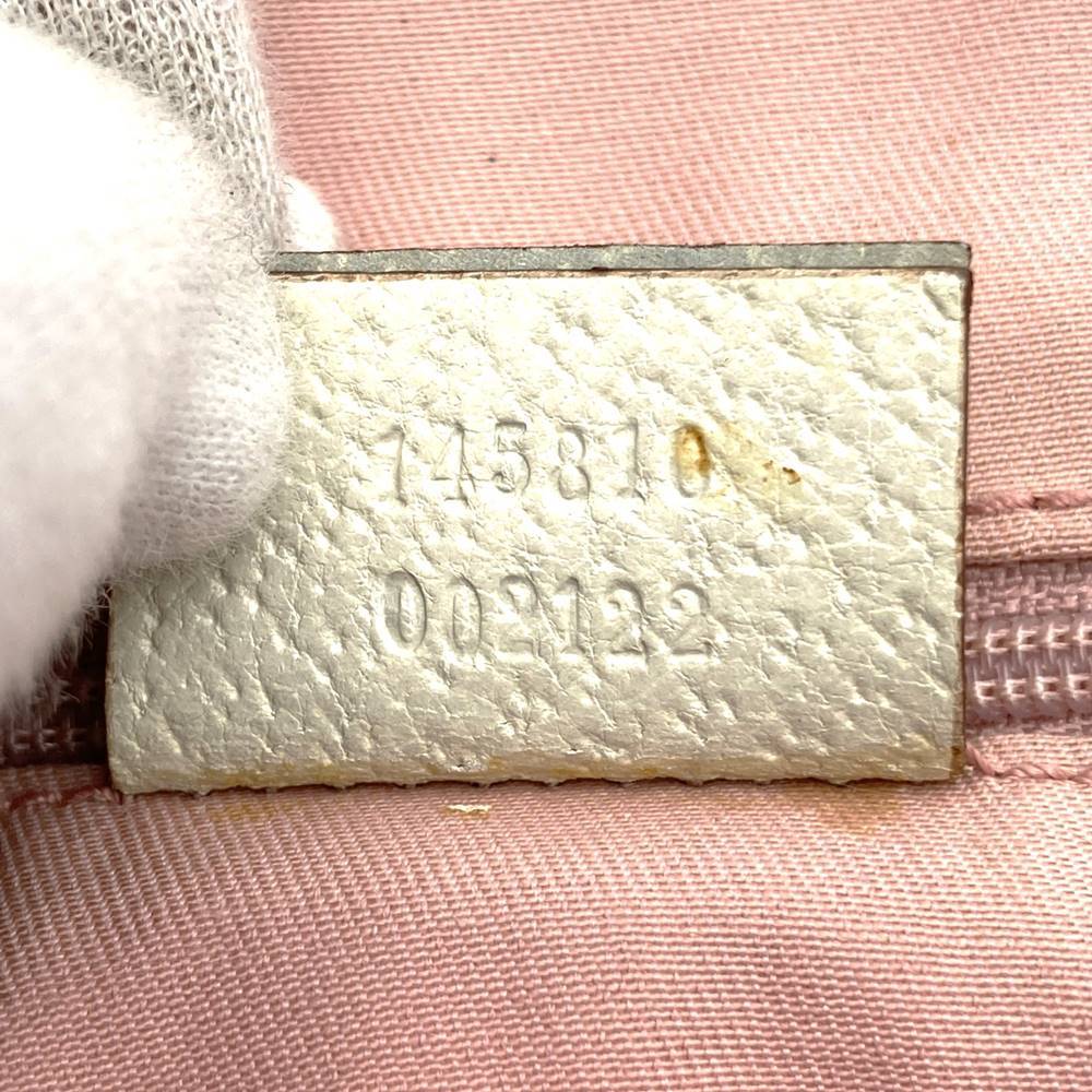 Gucci 145810 Sherry Line Tote Bag GG Canvas Pink Pre-owned
