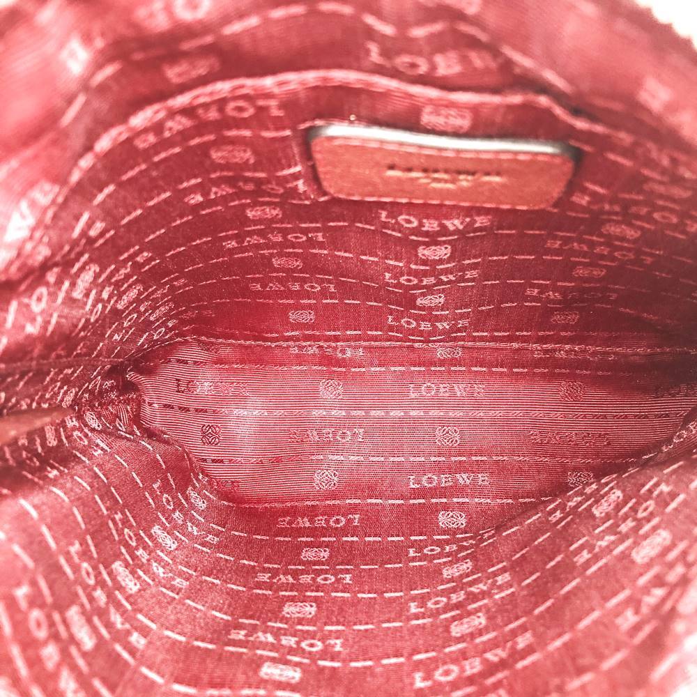 LOEWE Slim Shoulder Bag Heritage Leather Red 061005 PRE-OWNED