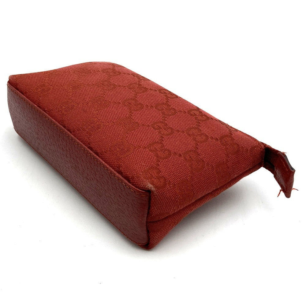 Gucci 115237 Pouch, Accessory Case, Makeup Pouch, Cosmetic Case, GG Canvas, Red PRE-OWNED