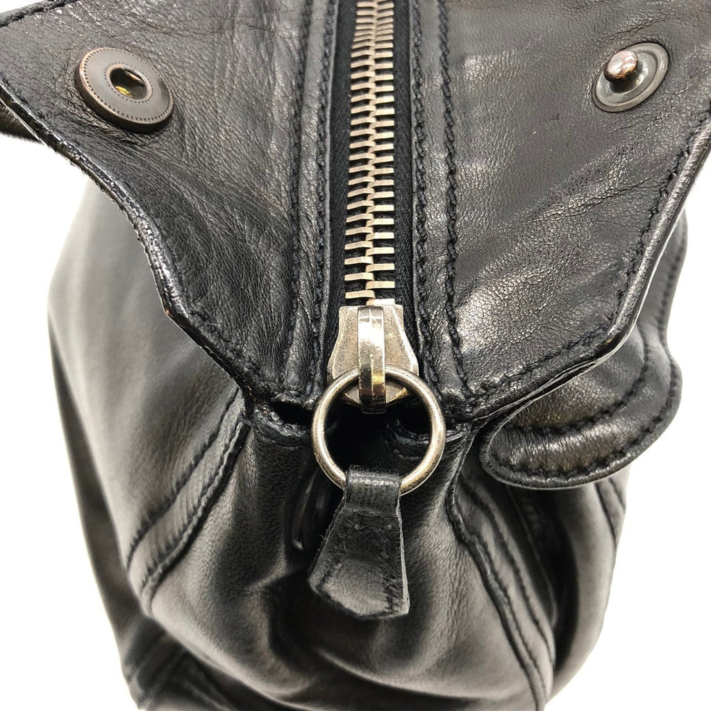 Prada handbag shoulder bag black leather PRE-OWNED