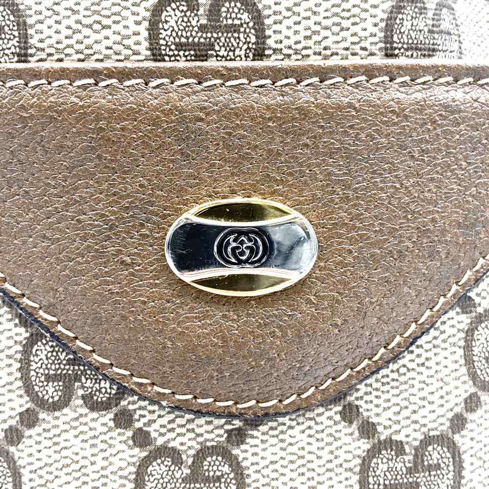 Old Gucci 39 02 003 Large Tote/Shoulder Bag, Sherry Line, GG, PVC/Leather, Brown PRE-OWNED