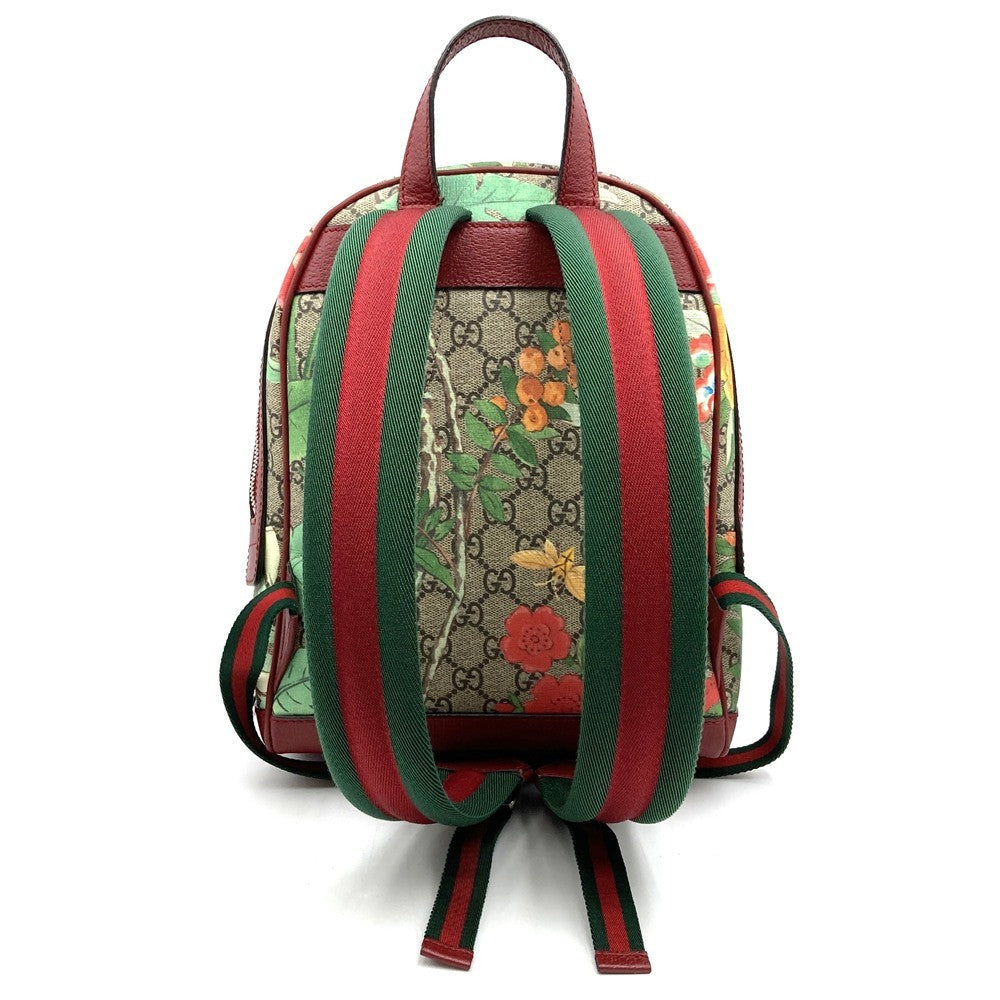Gucci 427042 Tian Backpack/Daypack GG Supreme Canvas/Leather Multicolor Pre-owned