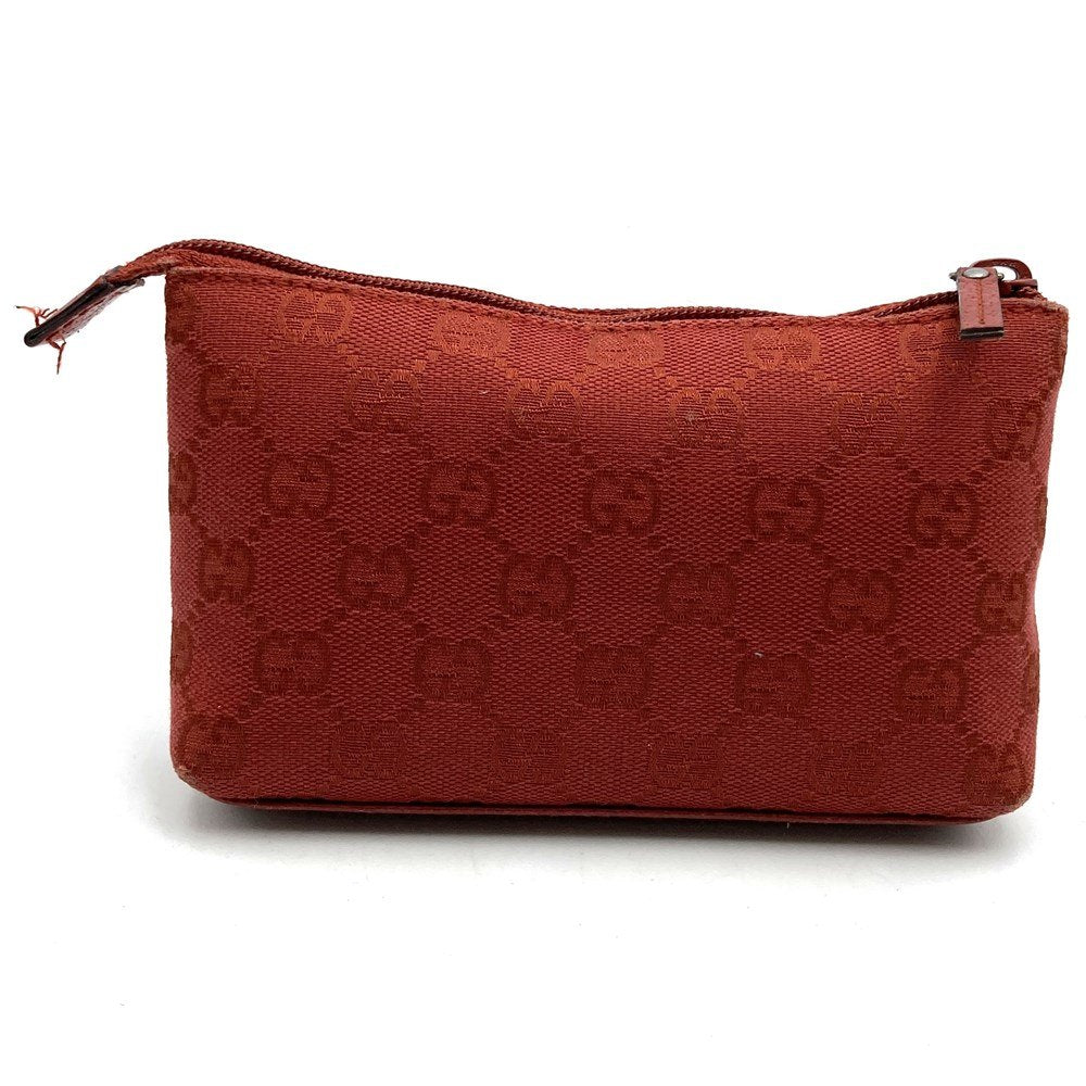 Gucci 115237 Pouch, Accessory Case, Makeup Pouch, Cosmetic Case, GG Canvas, Red PRE-OWNED