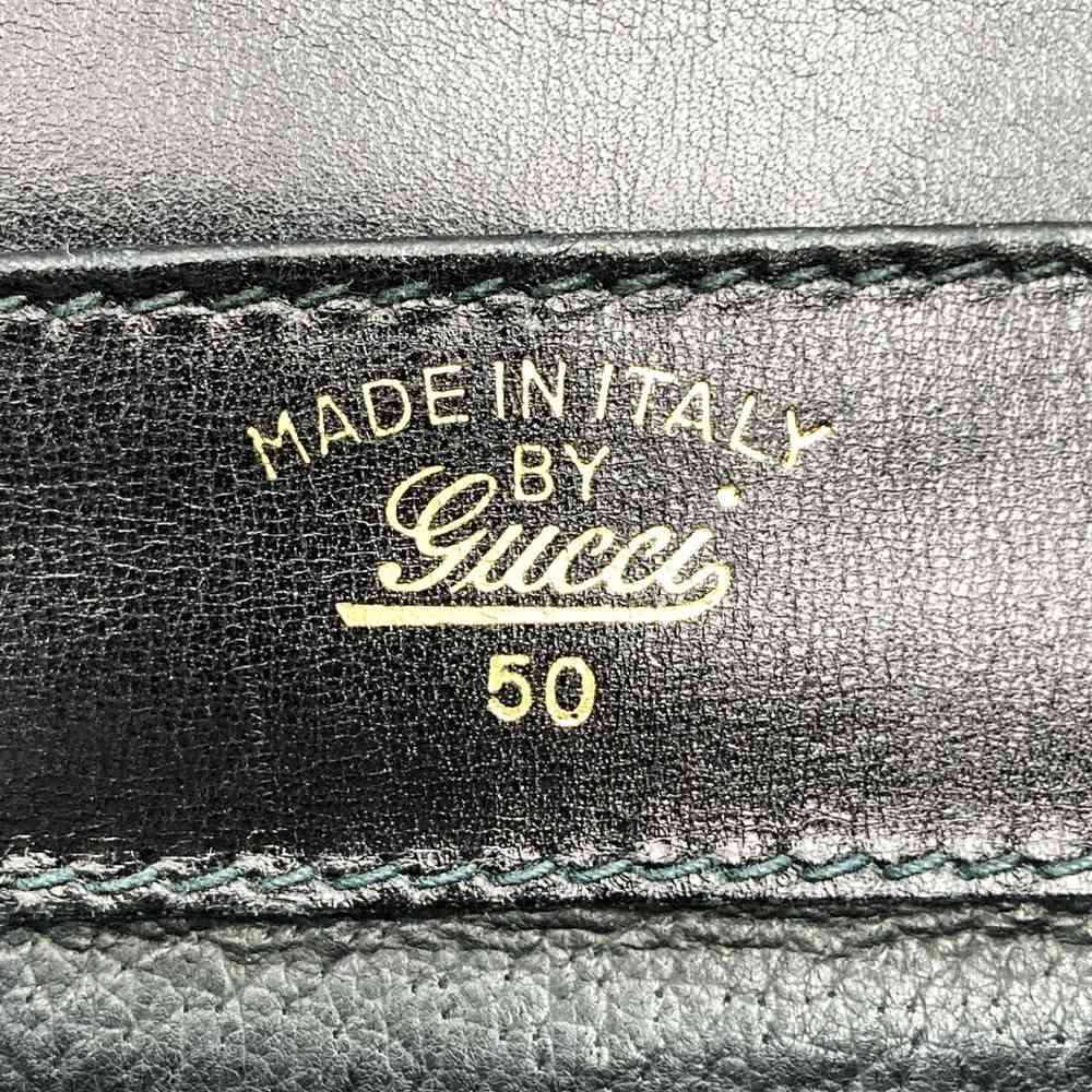 Gucci Horseshoe Shoulder Bag Suede/Leather Black Pre-owned